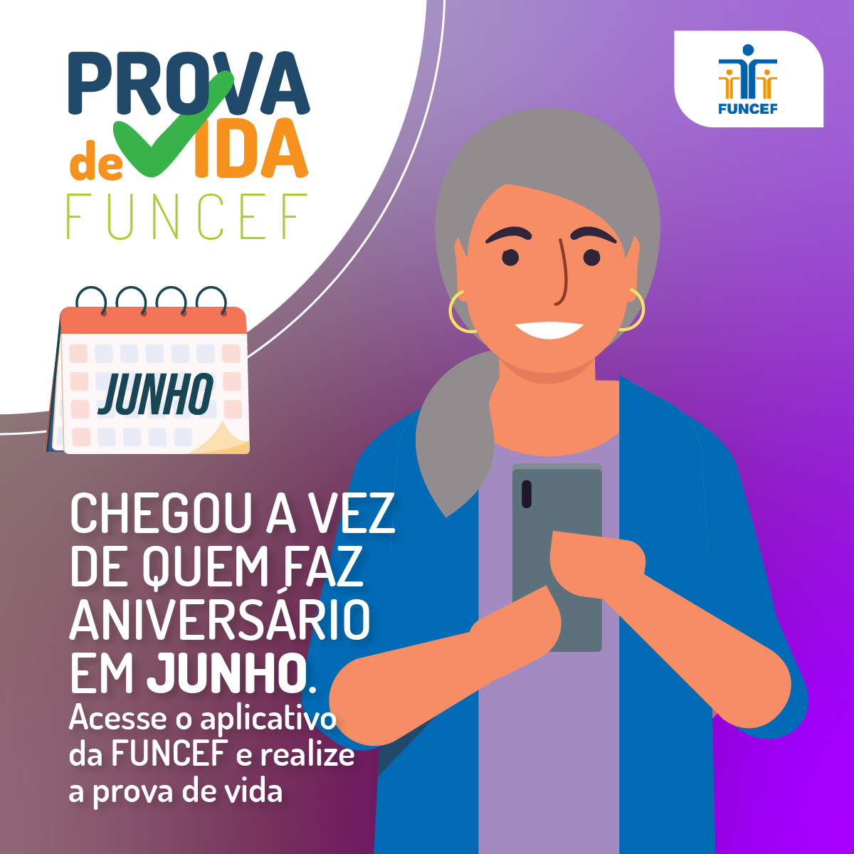 funcef_oficial's tweet photo. #ProvaDeVidaFUNCEF | A prova de vida para nascidos de JUNHO começa AMANHÃ (1º/6). 😉 Veja no fio alguns lembretes importantes 👇 https://t.co/MtUai9VimA