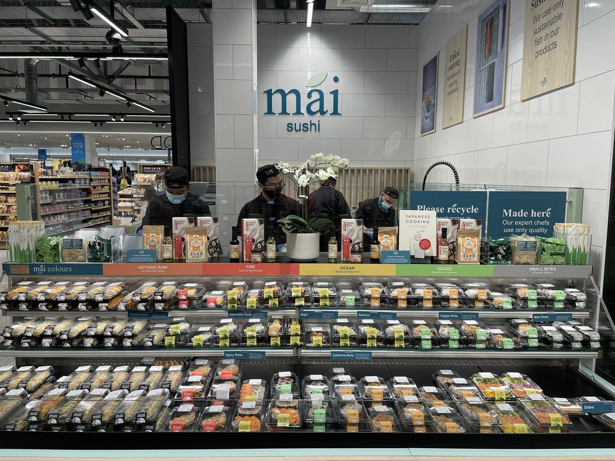 QRadioOfficial's tweet photo. What a beautiful day to try the freshly made Mai Sushi at the Newly transformed @marksandspencer Foodhall @SprucefieldSC. Call down today before 3pm for a chance to win spot prices and meet meet Percy 🐷  #percypig #sushi #fillyourown https://t.co/pdjNvoly5z