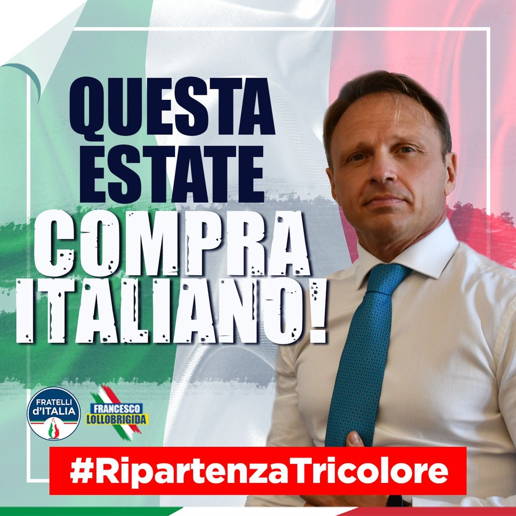 FrancescoLollo1's tweet photo. Chi ama la Patria la sostiene. Sempre. 🇮🇹
#DifendiamoilMadeinItaly
#CompraItaliano
#RipartenzaTricolore https://t.co/ipMWjrxHBj