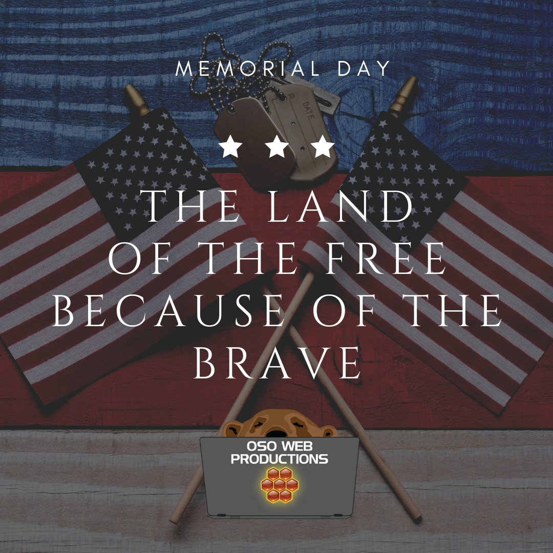 Oso_Web_Prod's tweet photo. Remembering the lives lost while protecting our Freedom

#TheRealMeaningOfMemorialDay #NeverForget #MemorialDay #UnitedStatesHeroes #HomeOfTheBrave https://t.co/JeJ69y2BCu
