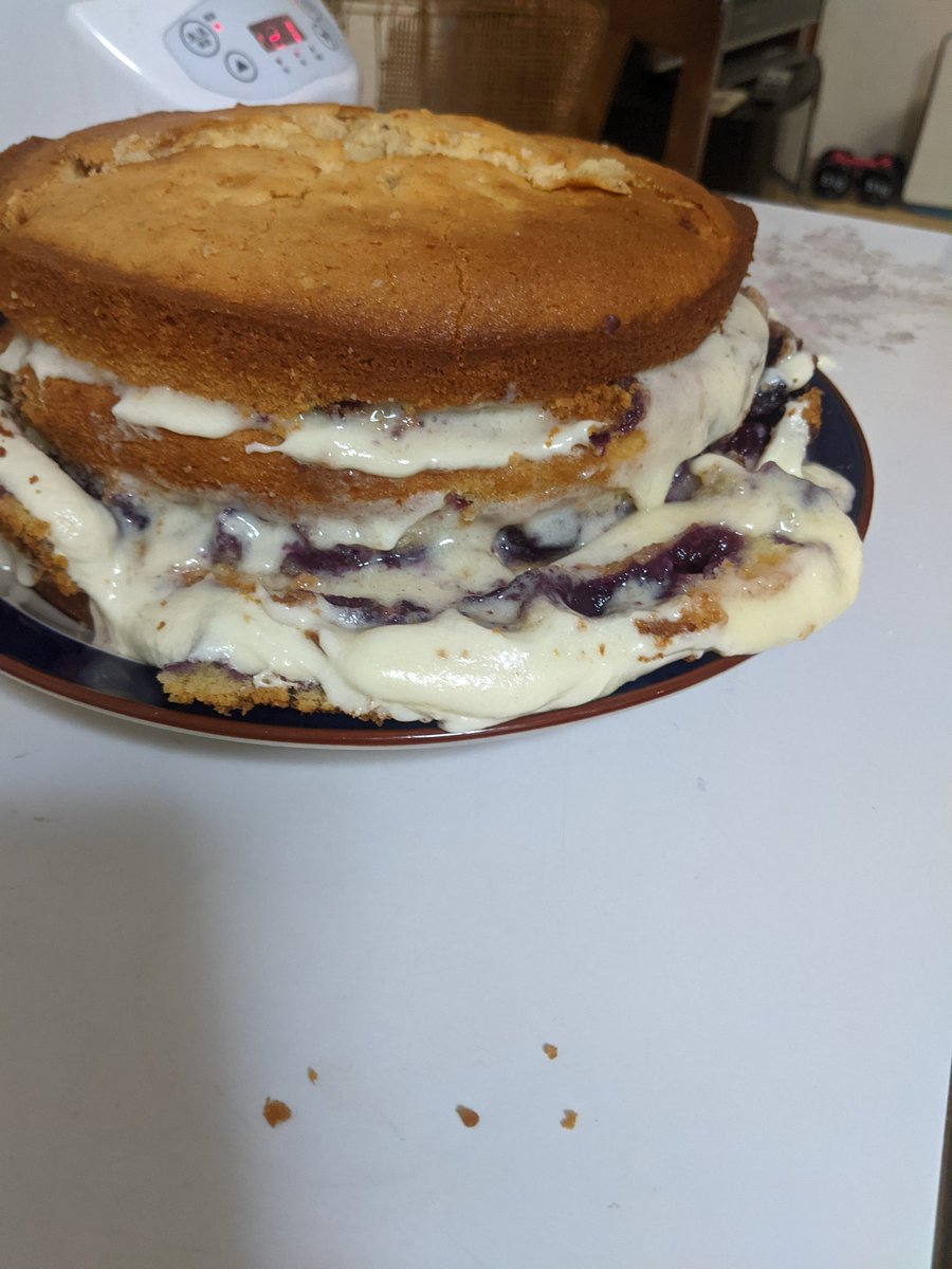 TheSaltyGaijin's tweet photo. My roommate is going to try and save my cake. I made a mess of it, but the flavor is -chefs kiss- SAIKOU. (BEST!) #bakingdisaster #homemade #ケーキ https://t.co/EAg7MQd8Y9