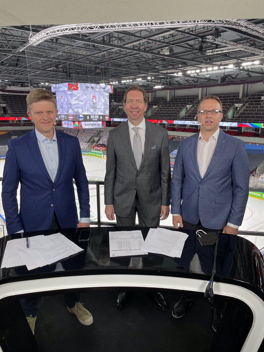 Associate Head Coach, Karlis Zirnis, on Latvia’s sports broadcast during the <a href="/iihfhockey/">IIHF</a> men’s World Championship. Enjoy the experience  <a href="/kzirnis25/">Karlis</a> you look like a natural!