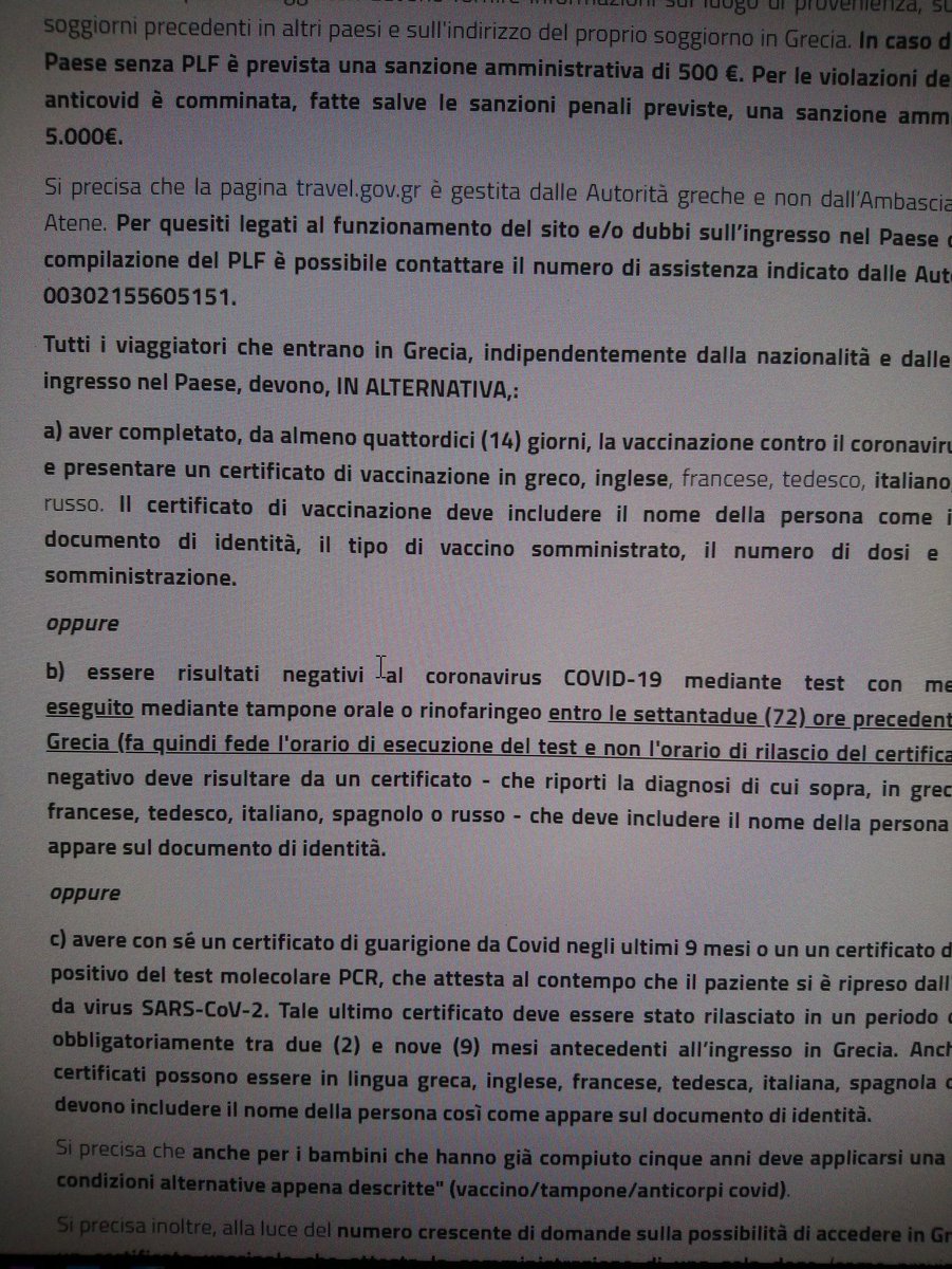 Giu On Twitter Ho Contattato L Ambasciata Greca Per Avere Info Su Come Fare Per Un Prossimo Mio Viaggio A Luglio E Mi E Stato Detto Che Se Sono Vaccinato Posso Andare Con