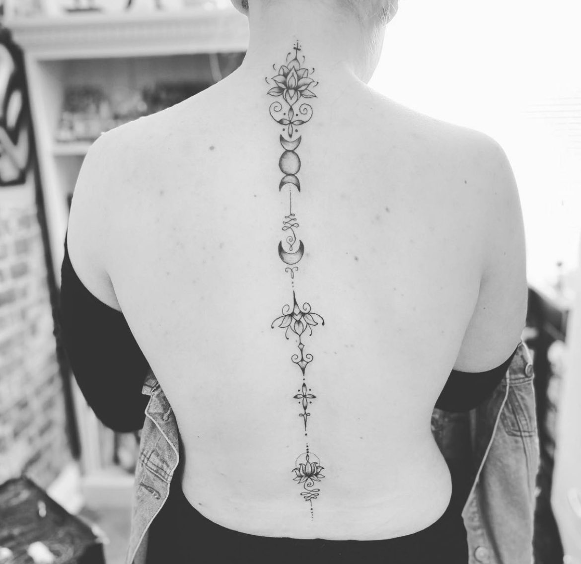 Unalome back tattoo from... - Rebel Base Tattoo Studio | Facebook
