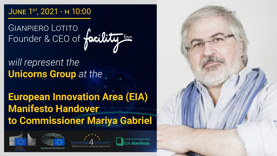 FacilityLive (@facilitylive) on Twitter photo Tomorrow <a href="/GianpieroLotito/">Gianpiero Lotito</a> will represent the Unicorns Group at the #EuropeanInnovationArea Manifesto Handover to <a href="/GabrielMariya/">Mariya Gabriel</a> featuring leading members of the <a href="/EUParl_EN/">European Parlament</a>.
Join the discussion on youtu.be/_4eP0B1pJV0
#NextInnovationEU Tomorrow <a href="/GianpieroLotito/">Gianpiero Lotito</a> will represent the Unicorns Group at the #EuropeanInnovationArea Manifesto Handover to <a href="/GabrielMariya/">Mariya Gabriel</a> featuring leading members of the <a href="/EUParl_EN/">European Parlament</a>.
Join the discussion on youtu.be/_4eP0B1pJV0
#NextInnovationEU