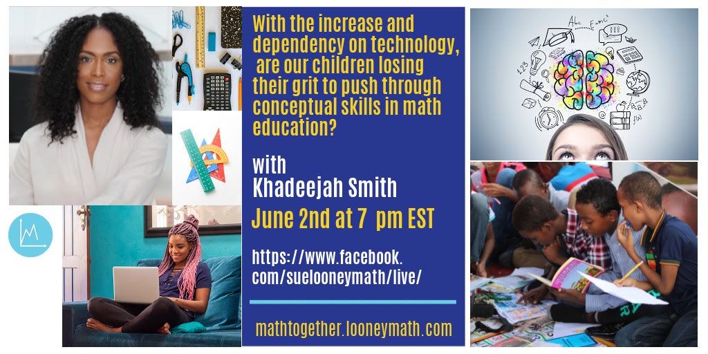 math4allshow's tweet photo. Let's talk about grit! It seems like we have all learned a bit about grit this year! Khadeejah Smith will be here on 6/2 at 7 PM EST https://t.co/JVYGjwdUrK or https://t.co/tosyPVNaei
@molly_math @LooneyMath @hlsabnani @Exemplars #iteachmath #looneymath #mathtlc #iteachmaths https://t.co/X43Kyfaanr