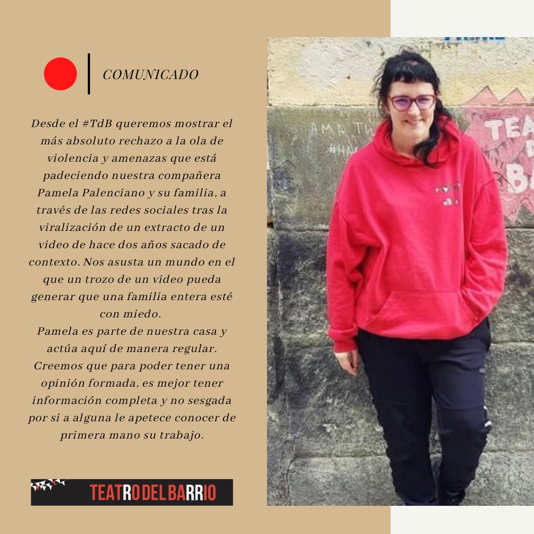 ‼️ Desde el #TdB queremos mostrar nuestro apoyo incondicional a nuestra compañera @Nosolopam que en los últimos días está sufriendo graves amenazas.