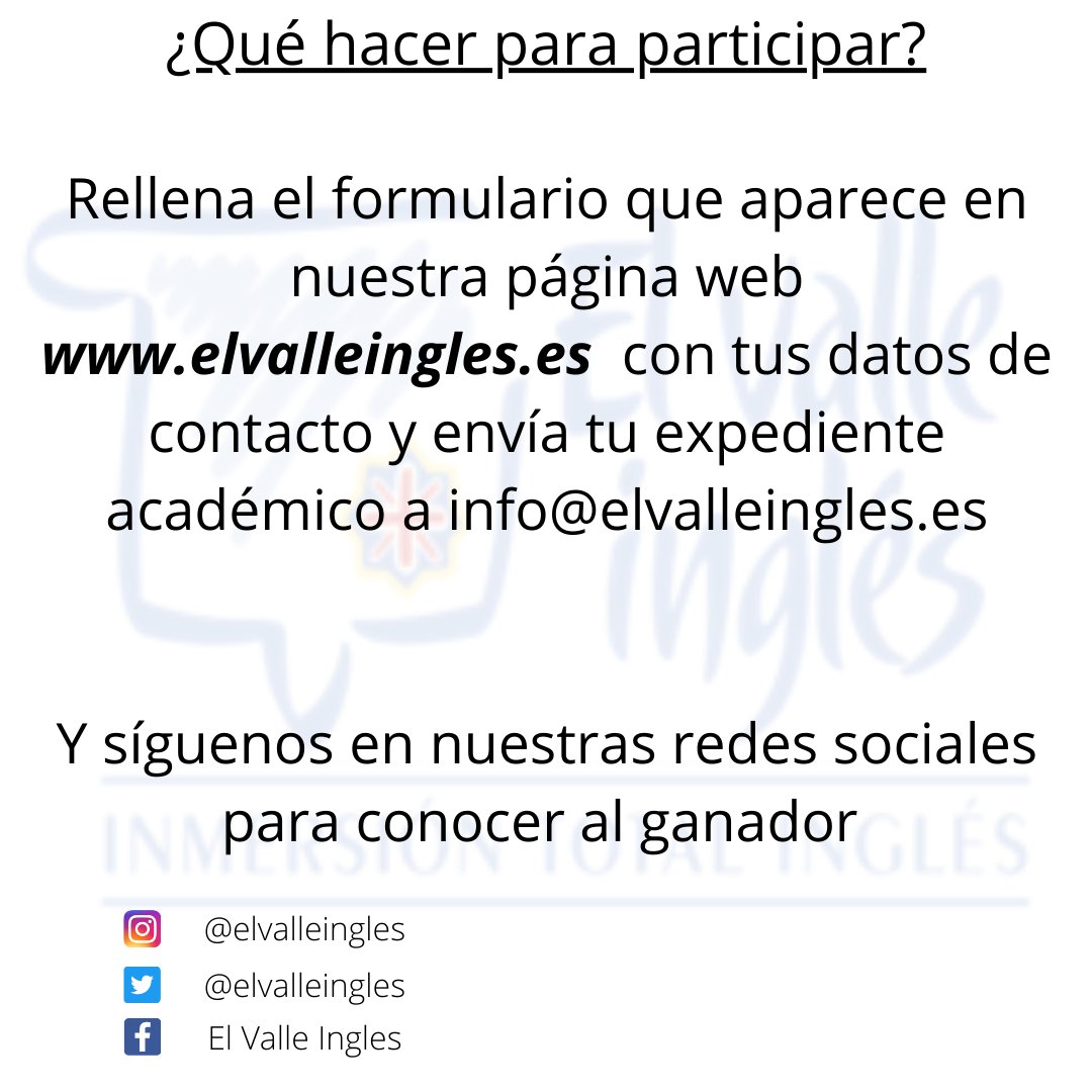 elvalleingles's tweet photo. 🔥 ¿Quieres ganar 5 días de nuestro programa de inmersión total en inglés GRATIS? 🔥

Participa ya descargando el formulario que aparece en nuestra web https://t.co/rCSbmesgAM y envíalo junto a tu expediente académico al correo info@elvalleingles.es para participar https://t.co/OQA5V6AMLa