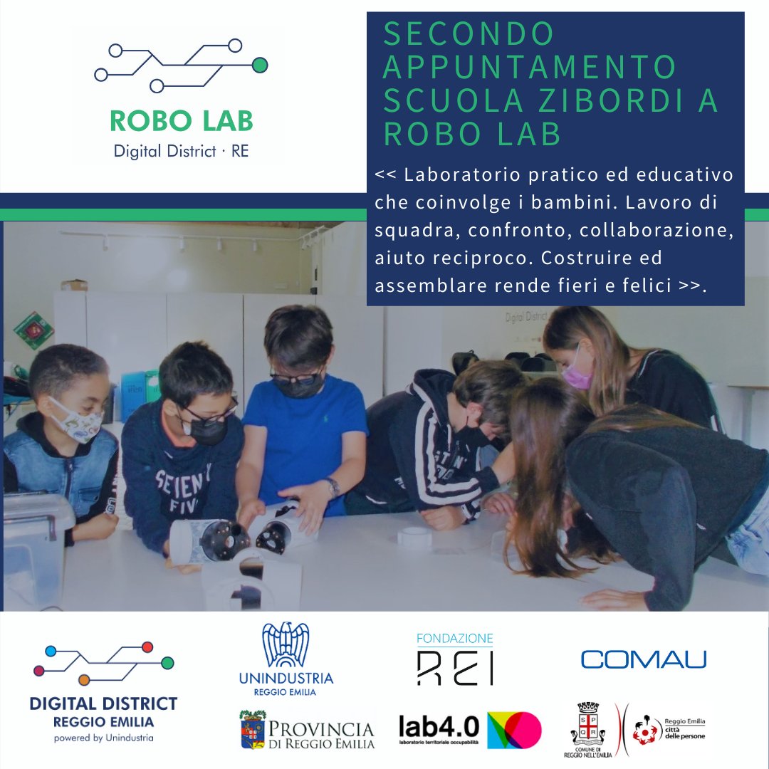 Rei_innova's tweet photo. Altro Laboratorio per la scuola primaria G. Zibordi a RoboLab,espressione della didattica innovativa del #DistrettoDigitale di Reggio Emilia.
La didattica con il robot https://t.co/fBu8bpczwU ha stimolato i bambini a usare la matematica per risolvere problemi tratti dalla realtà https://t.co/ATkzUf4ByU