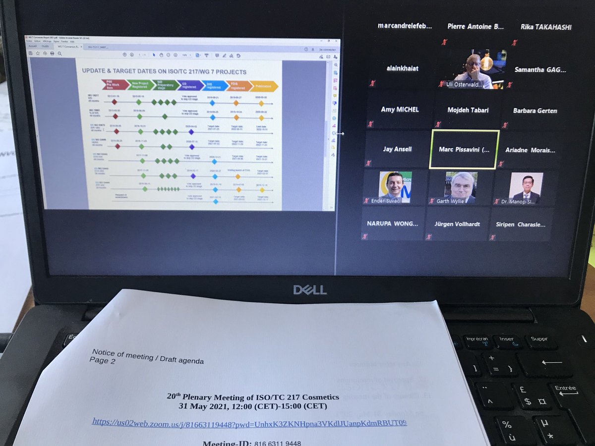 master_SDM_PS's tweet photo. Aujourd’hui réunion internationale pour la normalisation ISO des cosmétiques en visio. Importants progrès vers de nouvelles normes internationales concernant l’analyse des traces de métaux et sur les produits solaires. https://t.co/rVkMGgtGah