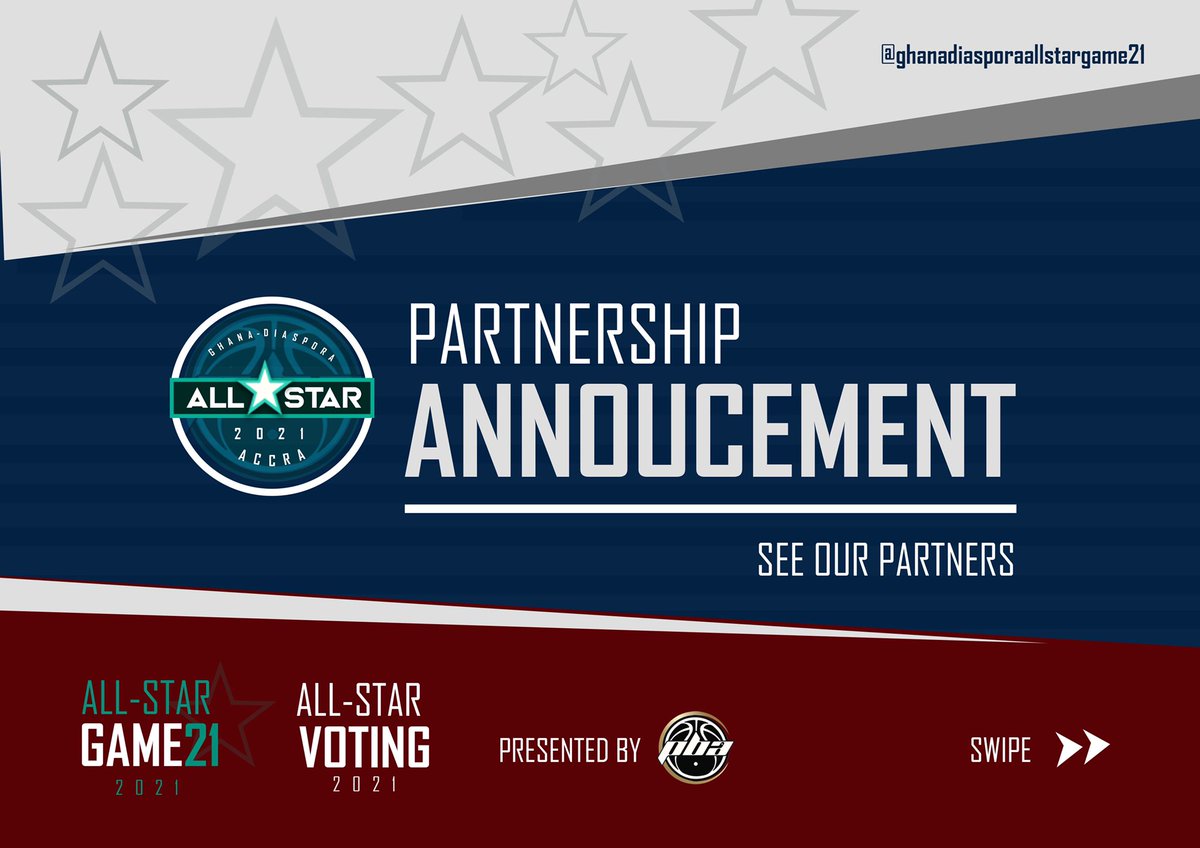 GDASG22's tweet photo. We are proud to announce our partners for this years All-Star Game . SWIPE TO SEE OUR PARTNERS.
@dunkgrassroots_gh @brafienation @bifafrica_ 
FOLLOW US FOR UPDATES AND MORE 🇬🇭x🌍 #ghanadiaspora #ghanadecember #allstargame21 #ghana4us #partners #basketball #ghanabasketball https://t.co/IG5qUDmarz