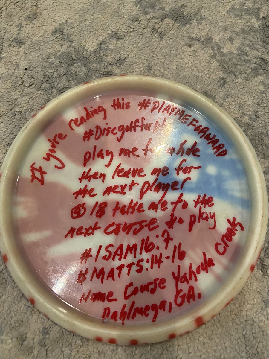 TheGuyTeam's tweet photo. I saw this piece on @SportcenterNow today and was moved to create a disc with #playmeforward instructions and encouraging words on the disc!  #MemorialDay https://t.co/kH4NRZD3va