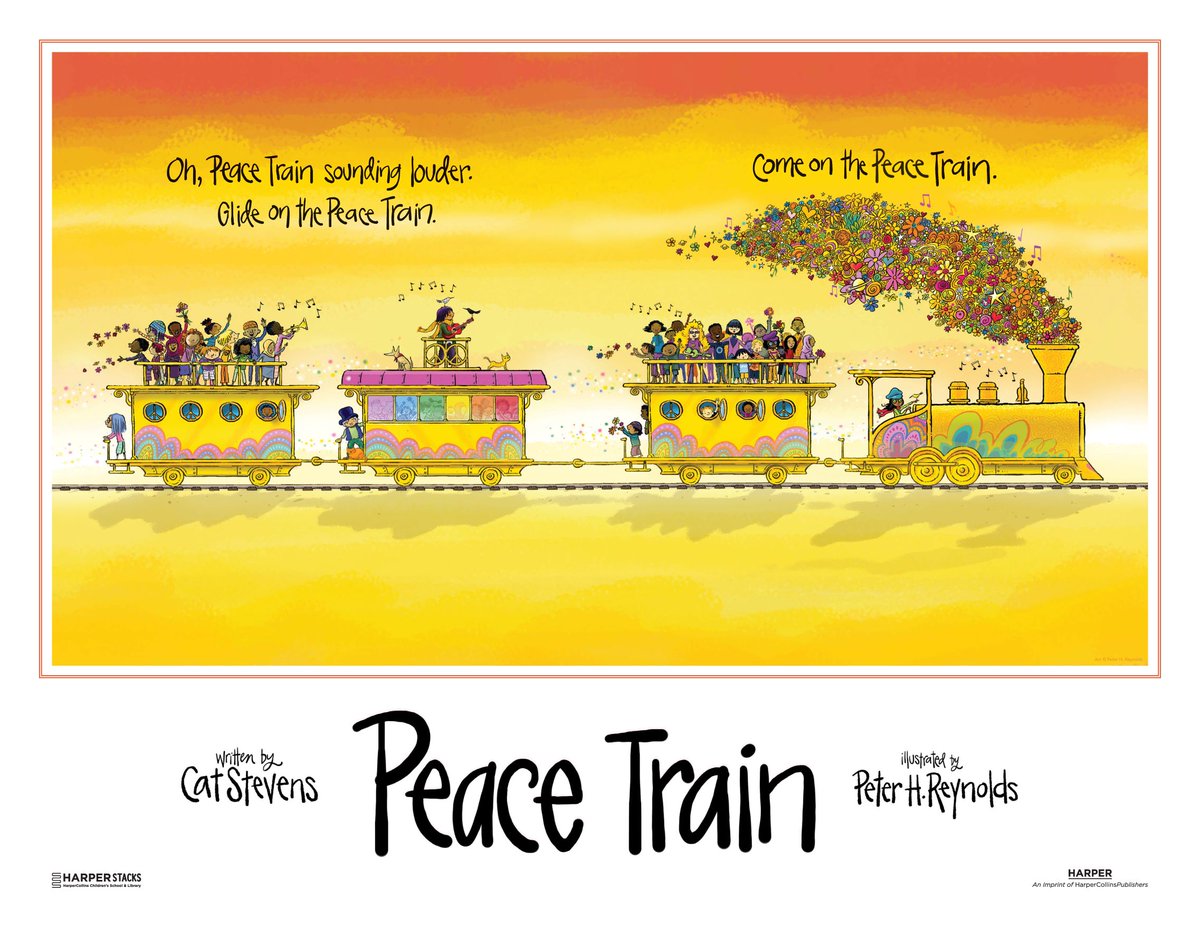 HarperStacks's tweet image. ☮️🚂📖Hop aboard the Peace Train in the picture book adaptation of @YusufCatStevens ’s legendary anthem of unity and harmony in time for the song’s 50th anniversary! Beautifully illustrated by @peterhreynolds 🎨

Learn more and download this FREE poster➡️fal.cn/3fKZ0