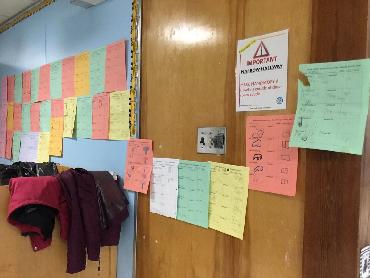 datl_ed's tweet image. Heart Healthy Challenge week#4 was to limit screen time. Students were asked to draw/write what they did instead of using a screen each day. We had great responses! We filled two bulletin boards! Thanks, families, for supporting this program! @HeartandStroke #hearthealthyschools