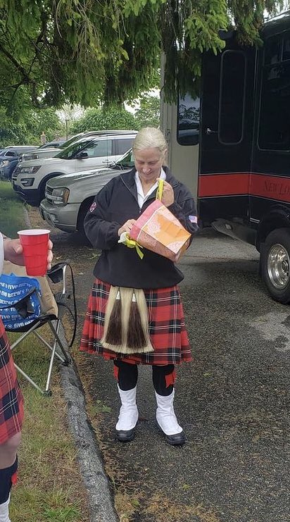 NLFF_Pipes's tweet photo. Congratulations Bridget! Today after 20 years in the band and as a founding member she is retiring.  Enjoy your retirement.. the band will miss you! https://t.co/MdsKalGuN1