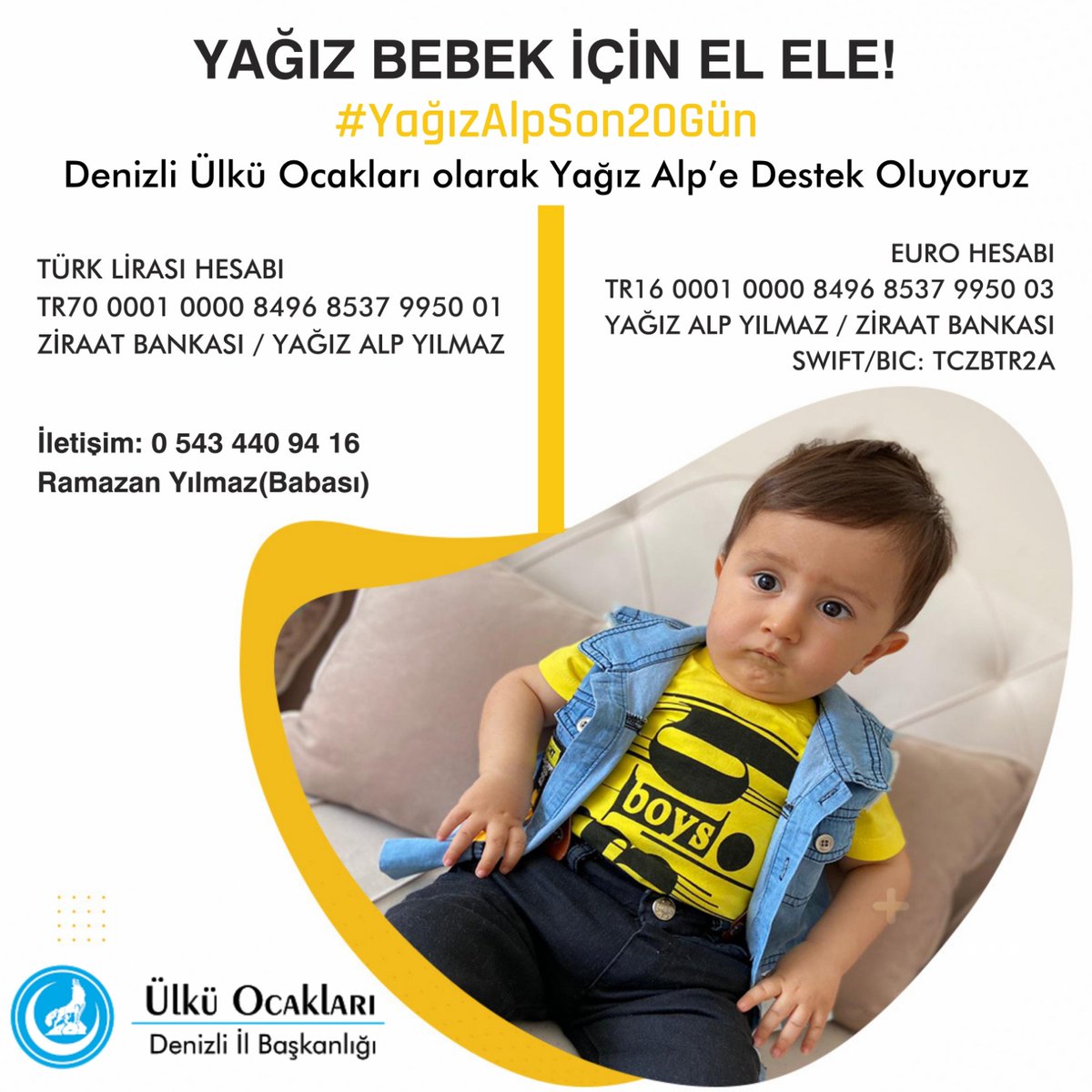 BAŞARABİLİRİZ DENİZLİ YAĞIZ ALP BEBEĞİN  SON 20 GÜNÜ KALDI  !

#YağızAlpSon20Gün