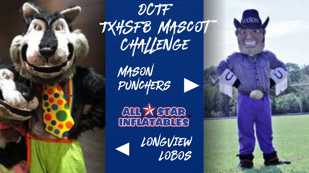 Dave Campbell's Texas Football — TexasFootball.com (@dctf) on Twitter photo #TXHSFB Mascot Costume Challenge presented by <a href="/AllStar199/">All-Star Inflatables</a>
1ST ROUND: Mason Punchers (<a href="/masontxisd/">Puncher Cowgirl</a>) vs. Longview Lobos (<a href="/LongviewISD/">Longview ISD</a>)
Vote as many times as you'd like & spread the word! 1st round is LIVE through June 7!
VOTE ➡️ texasfootball.com/txhsfb-mascot-… #TXHSFB Mascot Costume Challenge presented by <a href="/AllStar199/">All-Star Inflatables</a>
1ST ROUND: Mason Punchers (<a href="/masontxisd/">Puncher Cowgirl</a>) vs. Longview Lobos (<a href="/LongviewISD/">Longview ISD</a>)
Vote as many times as you'd like & spread the word! 1st round is LIVE through June 7!
VOTE ➡️ texasfootball.com/txhsfb-mascot-…