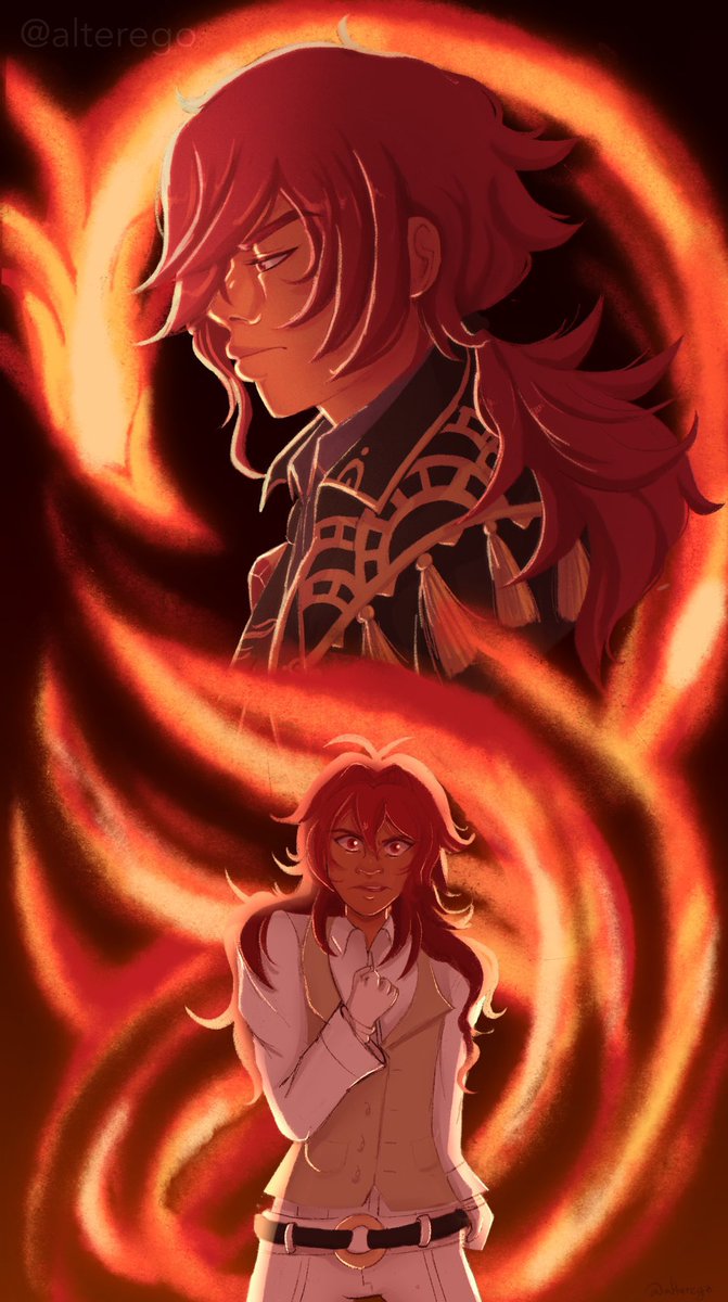 [ #Genshin #原神 / diluc ] i am the fire, i am the forest, and i am a witness watching it