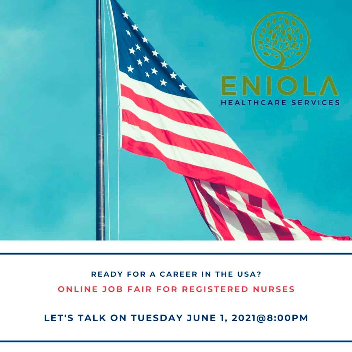 EniolaServices's tweet photo. Join this seminar if you are a registered nurse looking to relocate to the U.S. Ask all your questions and get started. Great opportunity. Don’t miss out!!!!. 

https://t.co/nEQLJkN0Dd
#chike #NnamdiKanu #Sowore #SitAtHome #Igbo #Nigeria https://t.co/xhAsZtdWpY