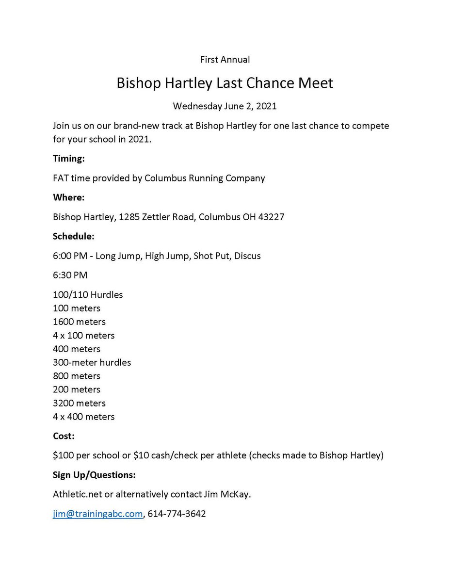 Bishop Hartley Girls' Track and Field tweet media