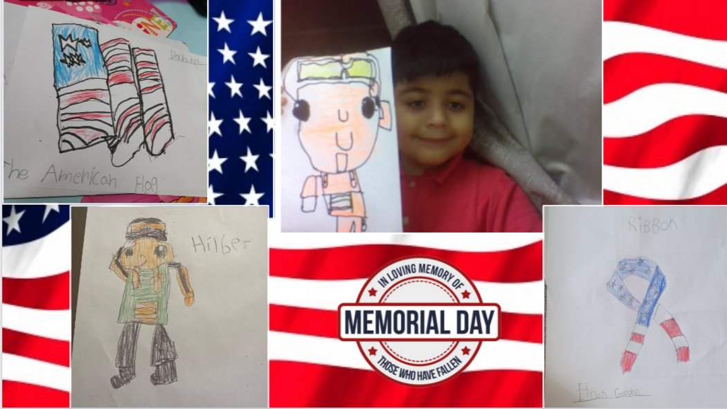 Our tribute to Memorial Day. In memory for those who have fallen and fought to protect our country. Thank you. 🇺🇸
<a href="/Gerald_Fitzhugh/">Gerald Fitzhugh II, Ed.D. 👌🏾♦️👌🏾♦️KAY</a> 
<a href="/LincolnAve216/">Lincoln Ave Panthers</a> <a href="/library_avenue/">Lincoln Avenue Library</a> 
#busybee102
#goodtogreat
#FROrange
#orangestrong
#LASPantherpride #kindergartenrocks #MemorialDay2021
