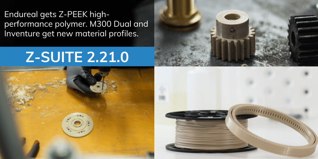 Zortrax_3D's tweet photo. New Z-SUITE 2.21.0 is now available! Inside, you'll find Z-PEEK and PEEK-based profiles for Zortrax Endureal, profiles for 0,4 and 0,6 nozzles for M300 Dual, and Z-ESD profile for single-extrusion for Inventure. Download ➡️ https://t.co/myu5qVEfD6. #zortrax #zsuite #3dprinting https://t.co/rQyUGIHjKj