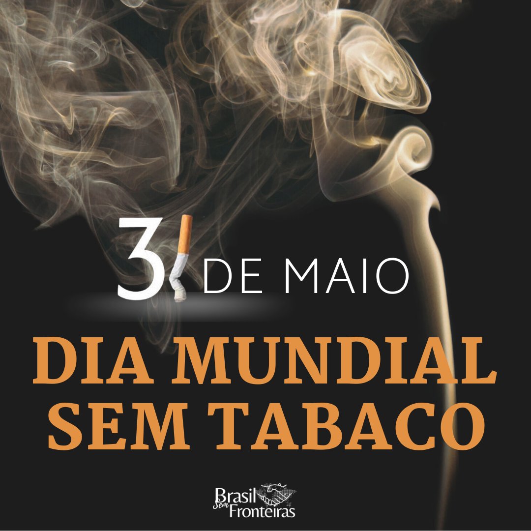 BrasilSFIDC's tweet photo. 1/3 O Dia Mundial Sem Tabaco (31 de maio) foi criado pela OMS para alertar sobre as doenças e mortes evitáveis relacionadas ao tabagismo.
O consumo de derivados do tabaco causa cerca de 50 tipos de doença, principalmente as cardiovasculares, o câncer e as doenças respiratórias https://t.co/onQllOXShL