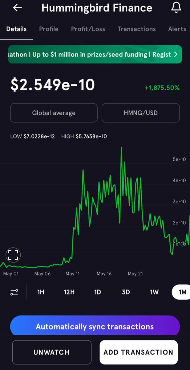 HmngBsc's tweet photo. $hmng is on @blockfolio #hummingbirdfinance https://t.co/iKBQFGIkGd