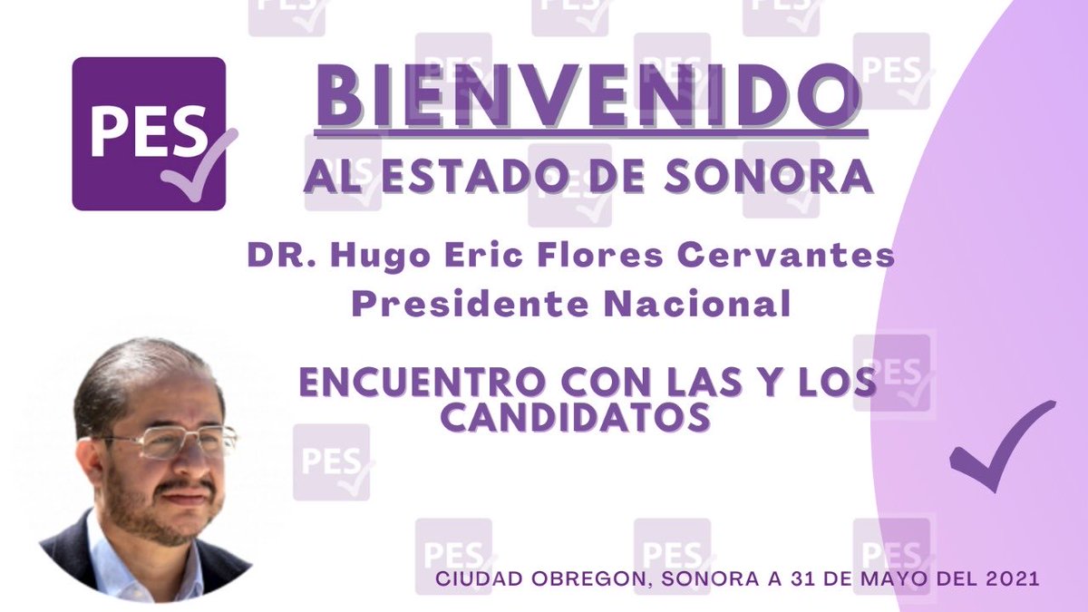 Buen día a todos. Hoy nos distingue con su visita a Sonora un gran aliado de la familia PES en el estado, el Dr. Hugo Éric Flores Cervantes,Bienvenido amigo ⁦@hugoericflores⁩ a tu casa. #PorLaVidaYLaFamilia #bebogobernador #VotaPes #caminandoxsonora