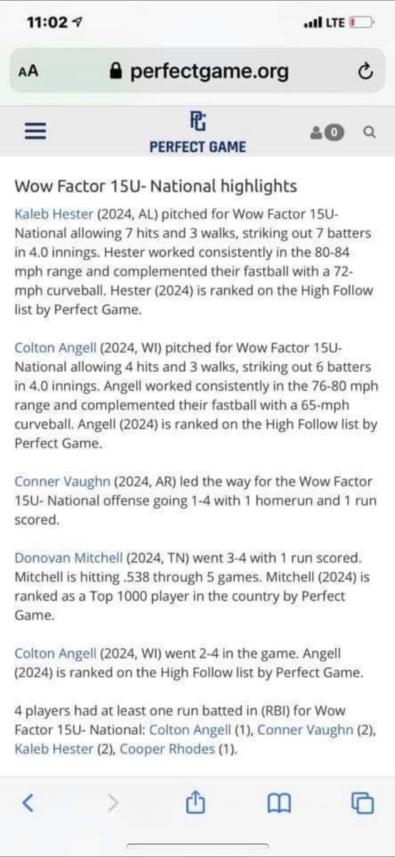 Coltonangell's tweet photo. Big team win in the bottom of the 10th inning. Super Excited to play with @15uWow for the summer. Thank you @EinhardtEvin for this great opportunity!  @USAStadium @PerfectGameUSA @PG_WiscMinn https://t.co/VSQvQaibyP