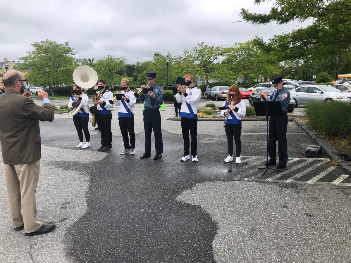 OSHSBands's tweet photo. OSHS Band members participating  in Old Saybrook’s Memorial Day ceremony at Saybrook Point this morning https://t.co/NsL3s9WnFG