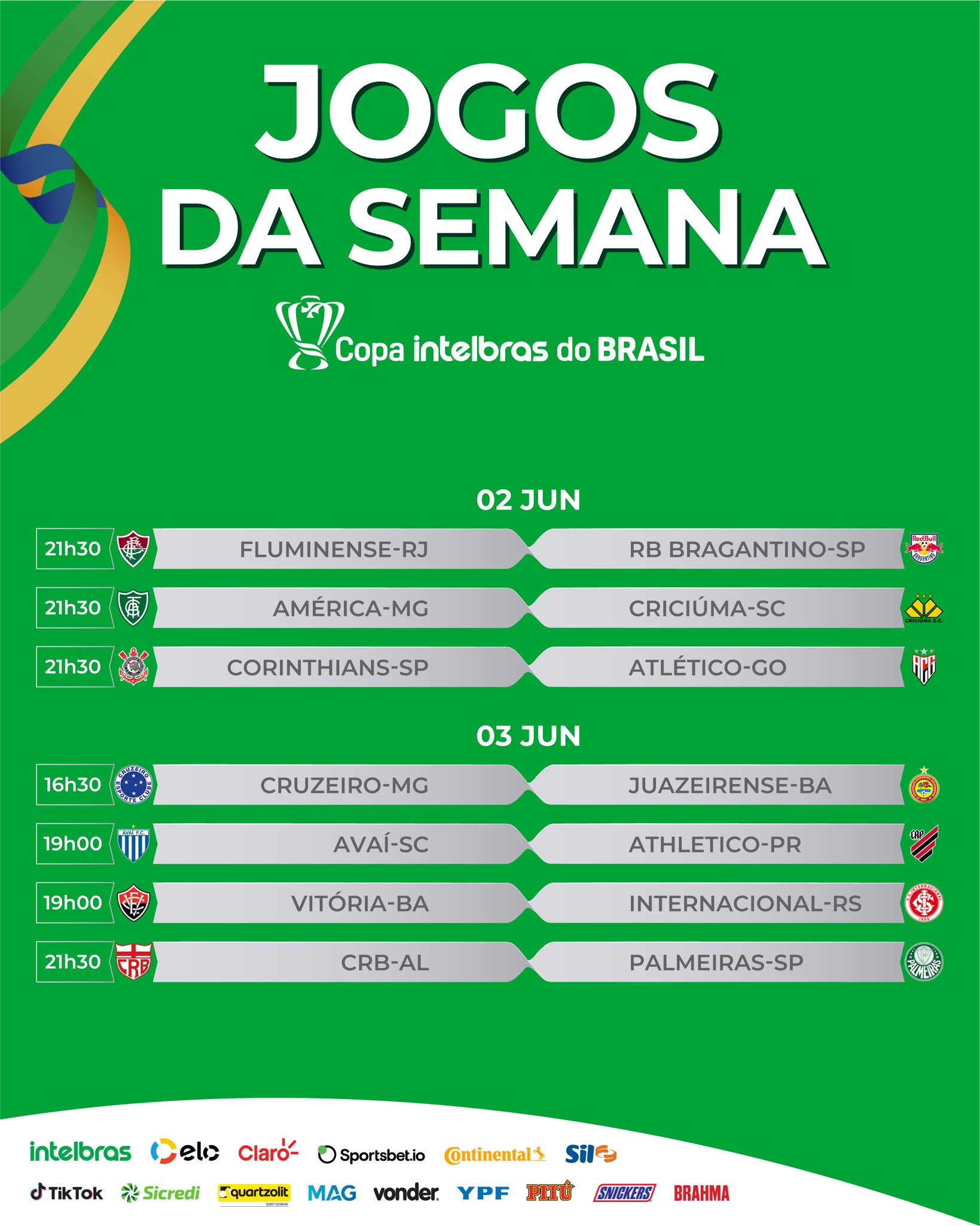 Copa do Brasil 2022: relação de jogos da rodada de ida da terceira fase -  EXPLOSÃO TRICOLOR