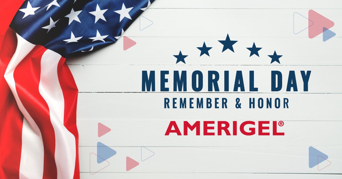 Amerigel's tweet photo. Happy #MemorialDay from the AMERX Family. Thank you to the men and women in uniform for their service to this country.

In observance of this holiday, we will be closed today to be with family. We will resume normal business hours on June 1st at 8 AM EDT. Stay safe everyone! https://t.co/HyLgMRrEqw