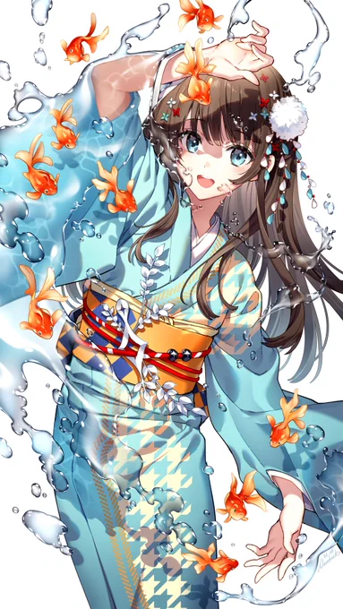5月は忙しかったから3枚🖌️お仕事終わったら6月もいろいろ描きたい～🐟🐎#今月描いた絵を晒そう 