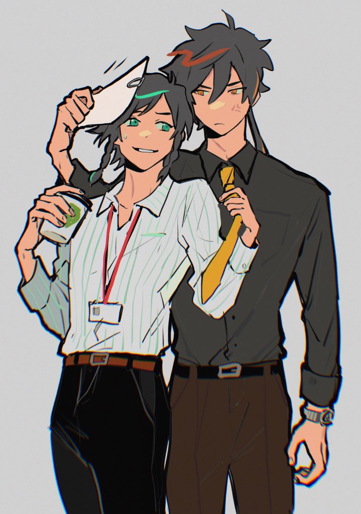 charcharmaru's tweet photo. zhongven office AU but their company is failing https://t.co/jLtAlCJaz5