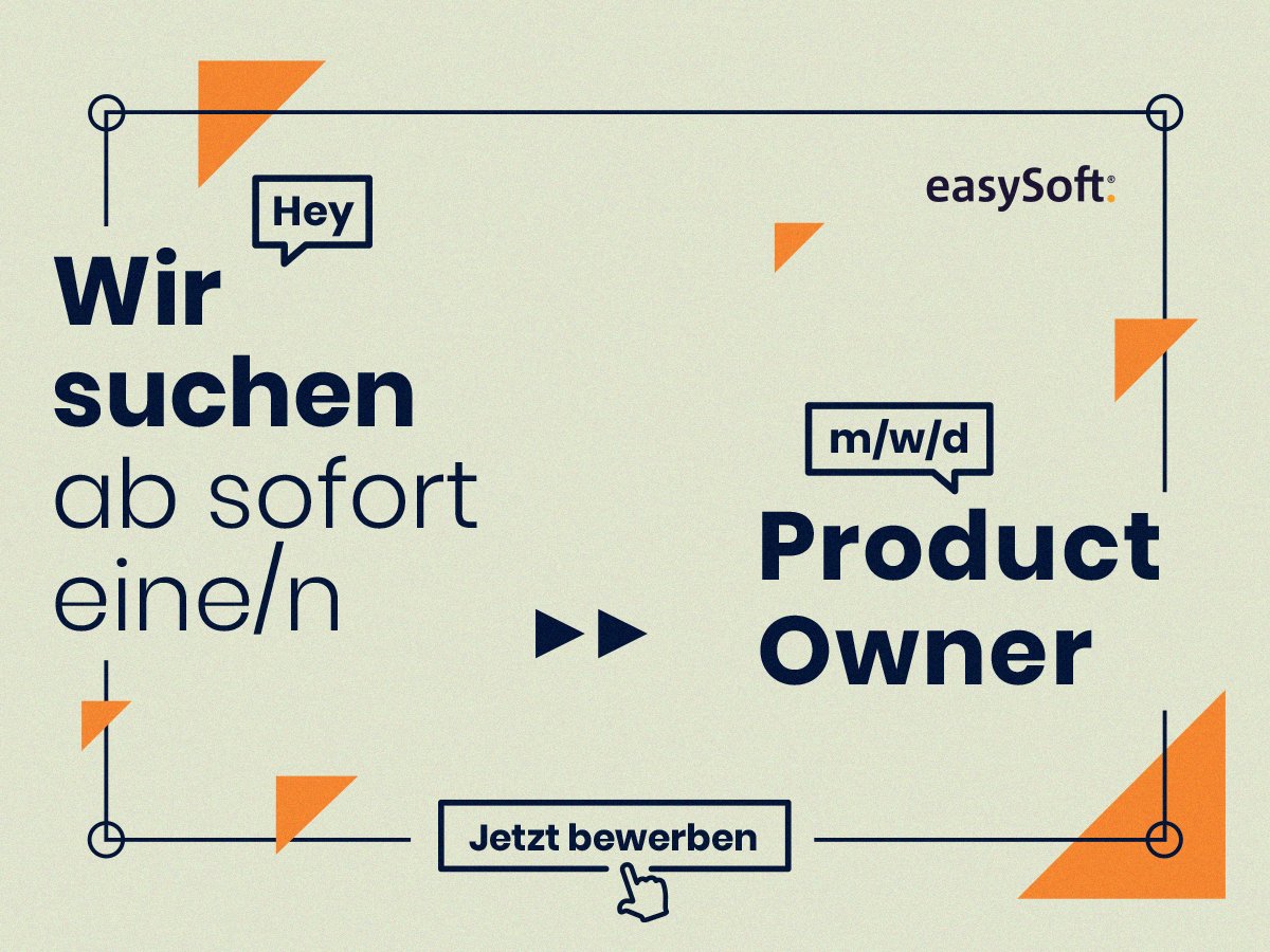 Werde Teil unserer Mission! Als #ProductOwner übernimmst Du die Verantwortung für unsere Desktop-Lösungen und gestaltest deren Weiterentwicklung maßgeblich mit.

Alle Infos und die Online-Bewerbung gibt's hier:
👉 easysoft.de/karriere

#jobs #produktmanagement #Stellenangebot
