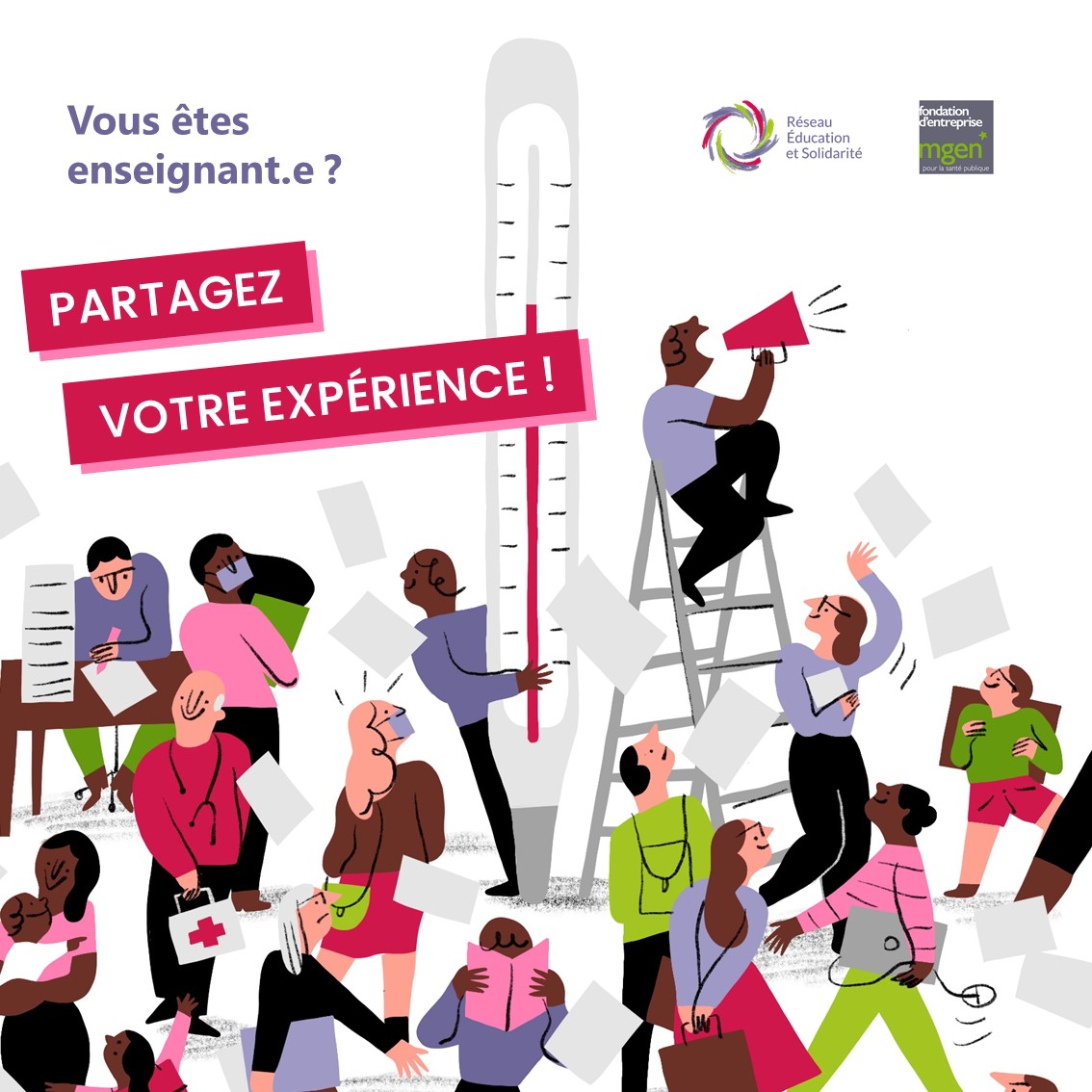 ⏱️⏱️Plus que quelques heures pour participer à l’enquête sur la #santé et le bien-être du personnel de l’éducation, menée par le Réseau Éducation et Solidarité avec la Fondation d’entreprise MGEN ➡️cutt.ly/qbO7sUB #solidarité #partenaire #enseignants