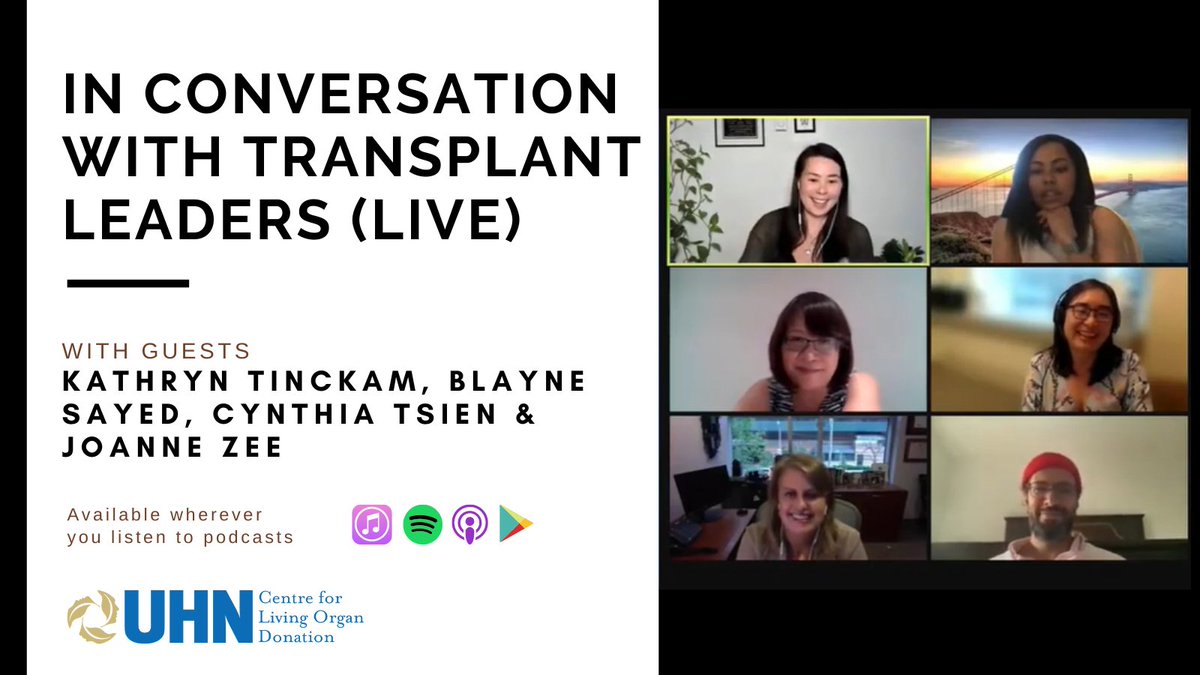 GiveLifeUHN's tweet image. 🚨NEW EPISODE🚨

Find out how @umtincka @BAmirSayed @CynthiaTsien &amp;amp; @zee_joanne found their ways to #transplant, what keeps them motivated, and the most memorable moments in their careers so far. Spoiler: you're going to ❤️ this one. 

Available wherever you listen to podcasts