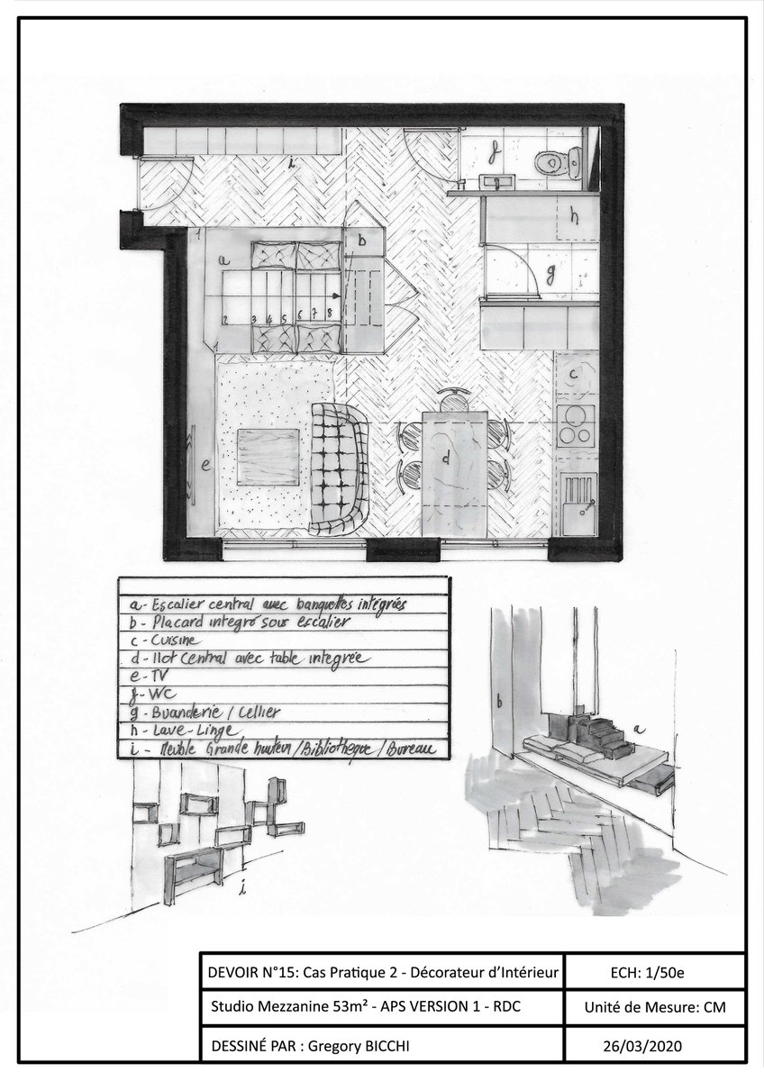 GregDesign33's tweet image. Aménagement d’un Studio avec Mezzanine 53m² - Phase APS
Projet 2 -
Planche D'ambiance
Implantation RDC
Implantation Mezzanine
#deco #decorationinterieur #architecture #agencement #architectureinterieure #decoration #interiordesign #interior #interiorarchitecture #industrielle