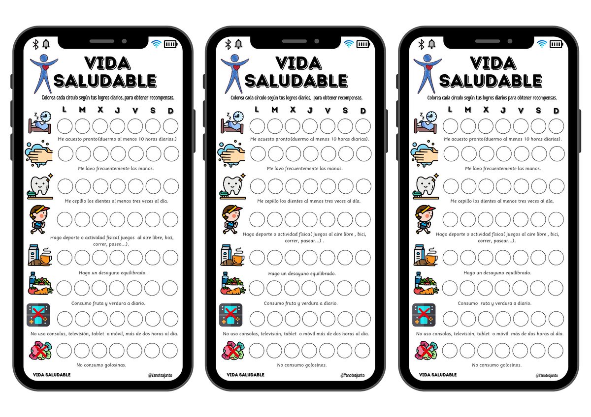 Yanoteajunt0's tweet photo. Comenzamos nueva unidad de Ciencias en la que trabajamos la salud y la alimentación. He creado una App en "papel "con hábitos saludables, donde las alumnas y alumnos, colorean,  en su casa durante la semana, los hábitos que realizan.  Sigue 👇 https://t.co/bnsH5uPfze