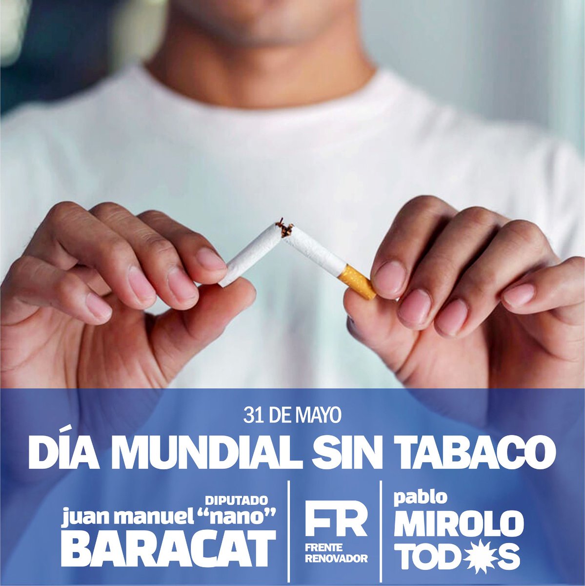 ManuelBaracat's tweet photo. El 31 de mayo de cada año la OMS celebra el Día Mundial sin Tabaco, cuyo objetivo consiste en señalar los riesgos que supone el consumo de tabaco para la salud y fomentar políticas eficaces de reducción de dicho consumo.
#DíaMundialSinTabaco #maloshabitos #salud https://t.co/lnkLGgbDFK