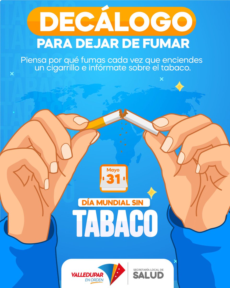 123hias's tweet photo. 🚭El #DíaMundialSinTabaco es una fecha que nos recuerda la importancia de llevar una vida con hábitos saludables.

👉🏽Recuerda que según la @opsoms

❌Cada año, más de 8 millones de personas mueren 💀 por causa del tabaco. 

¡Comprométete a dejarlo durante la Covid-19! https://t.co/53ww1BQywr
