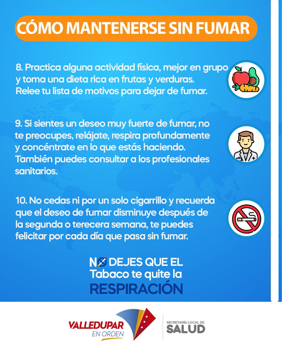 123hias's tweet photo. 🚭El #DíaMundialSinTabaco es una fecha que nos recuerda la importancia de llevar una vida con hábitos saludables.

👉🏽Recuerda que según la @opsoms

❌Cada año, más de 8 millones de personas mueren 💀 por causa del tabaco. 

¡Comprométete a dejarlo durante la Covid-19! https://t.co/53ww1BQywr