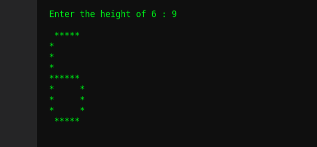 msgeekytaurus's tweet image. Day 58: Daily-Pattern Challenge
#100daysOfCode #WomenWhoCode #womenintech
Build your looping logic with this fun challenge by solving this pattern with your preferable languages👍

Today&apos;s Pattern👇 Number #6
