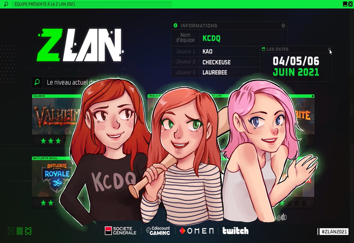 KAO_svmd's tweet photo. La team #KCDQ vous donne rendez-vous à la #ZLAN2021 : oN é lEs MéiLlEuReS 🌞 ! G gAgNé !

🧂 @Checkeuse_ &amp; @Laurebee_ 🧂

Le plaisir ♥ @ZLAN_FR https://t.co/37toSM2GWV