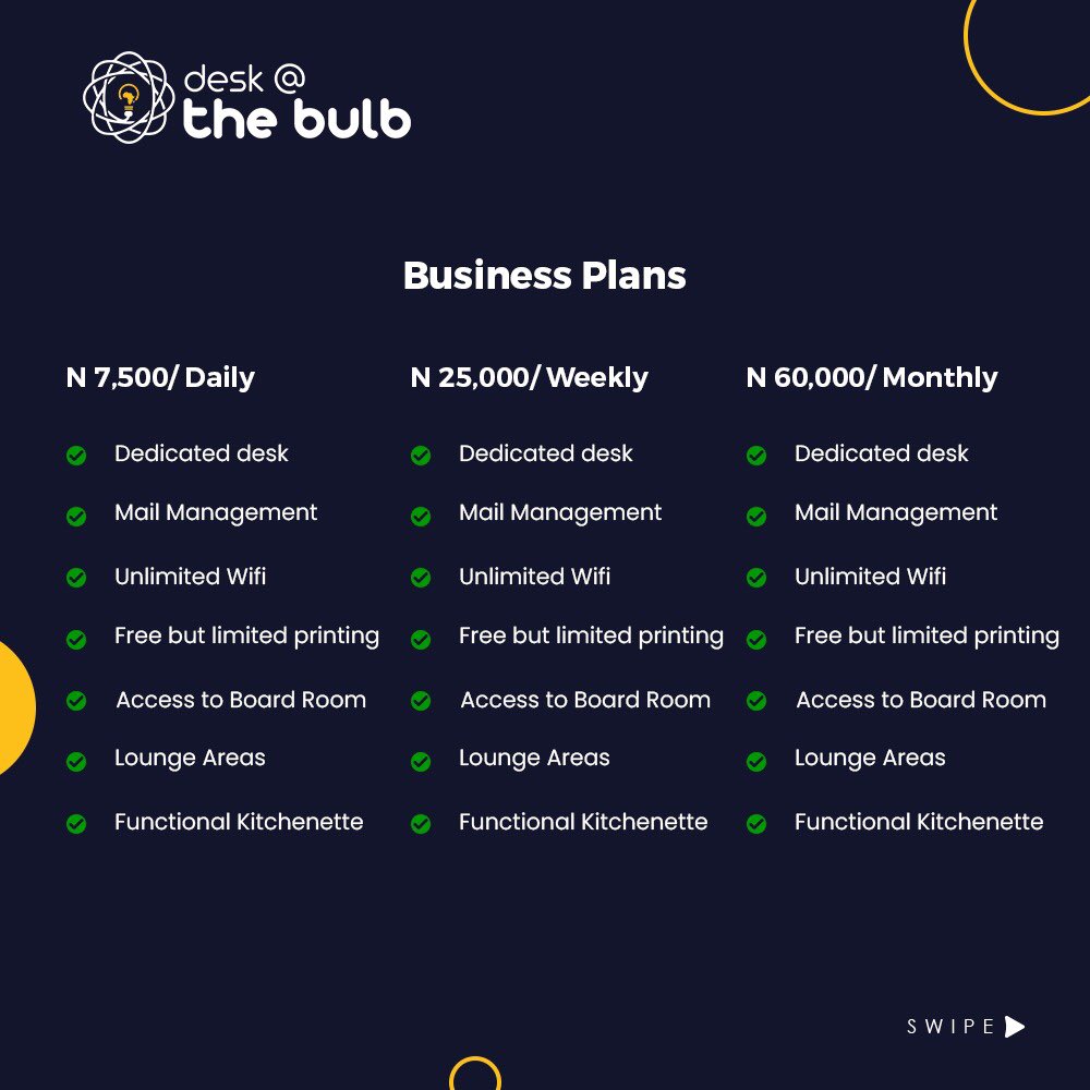 desk_bulb's tweet photo. Do you need a work space or a space to host trainings and meetings? 

Check out our facility (link in bio). Swipe to see our business and individual plans.

To book or learn more about our co-working services click the link in our bio. https://t.co/RZHsTJlLLo