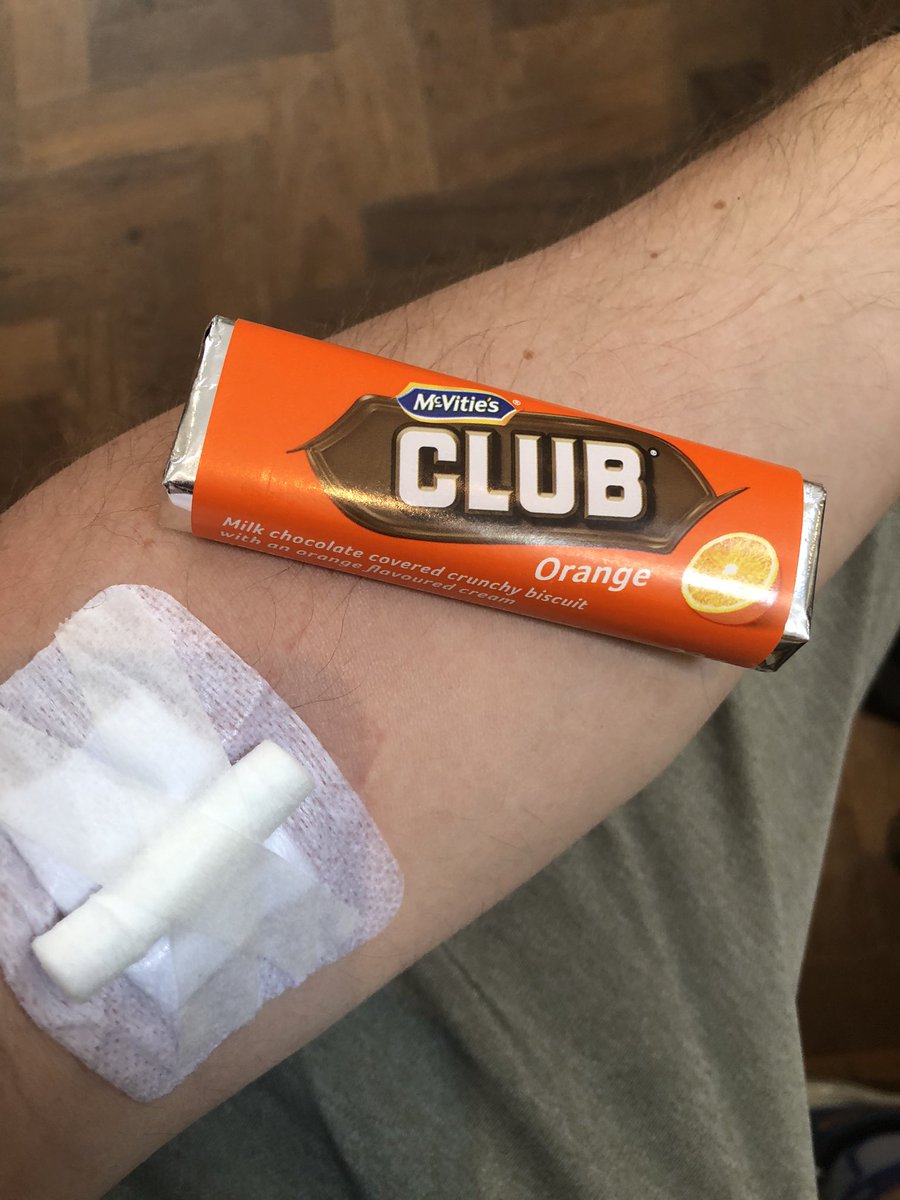 An orange club and plaster means only one thing! #savealife #giveblood #keepdonating #donateifyoucan <a href="/GiveBloodNHS/">NHS Blood Donation 🩸🩹</a> ❤️🩸