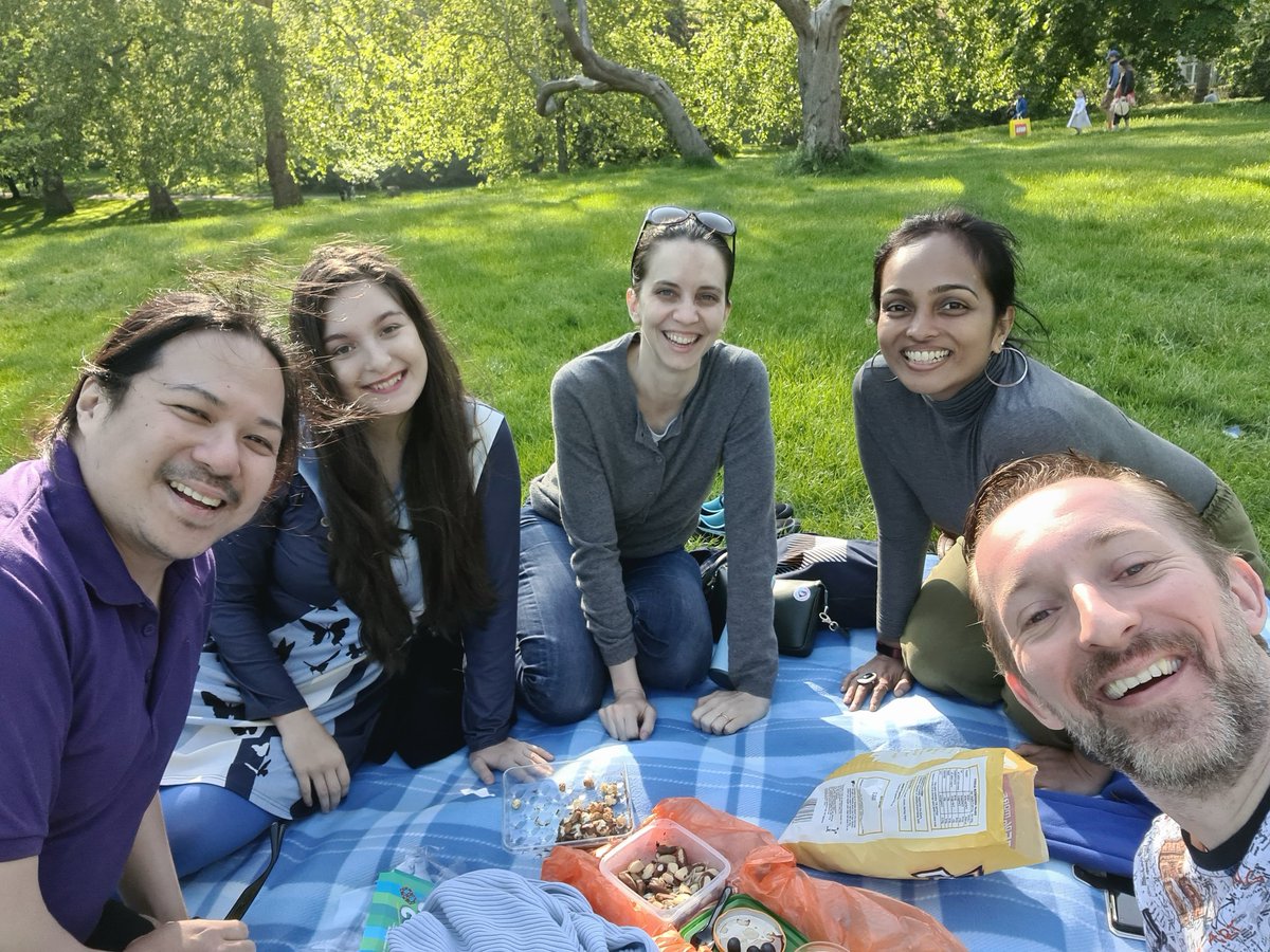 AdamWittekTV's tweet photo. Picnic with some of the @EquityUK Non-UK-Born Artists Network core team: our first face-to-face meeting in 15 months. What a beautiful sight to see so many teeth! 😁
#Equity #EquityUK #Diversity #Equality #InclusiveCasting #AccentDeafCasting #ColourBlindCasting #WeAreBritainToo https://t.co/a7UaGHFRA4