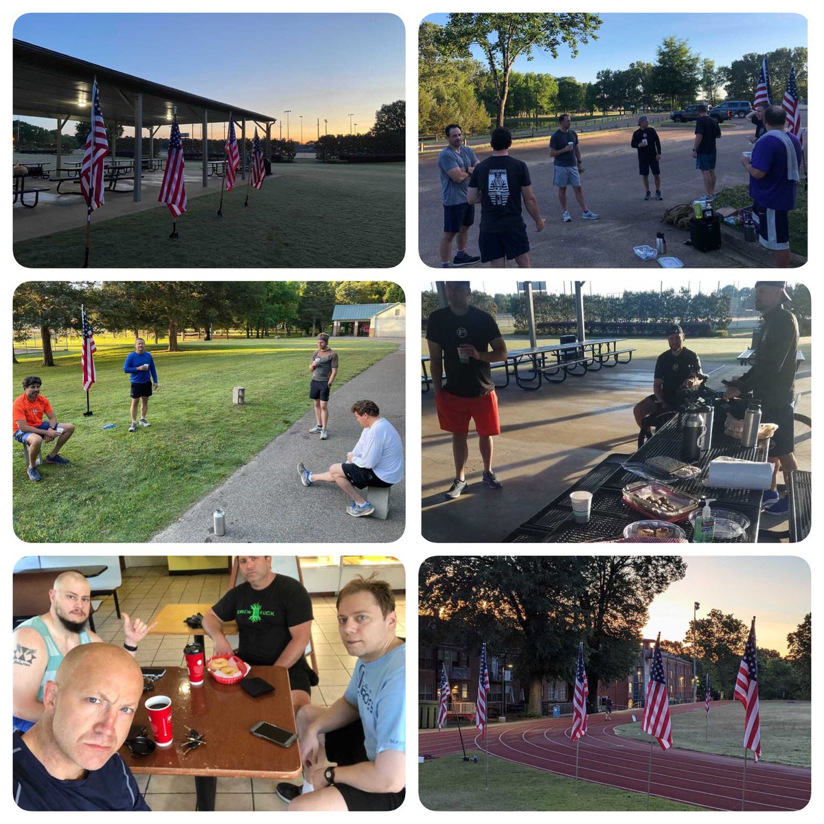 Many PAX gathered for #MemorialDay remembrance 

<a href="/F3Arcadia/">F3 The Wolf</a>: 5
<a href="/F3TheBarracks/">F3 The Barracks</a>: 30ish
Blue Collar: 2
<a href="/F3Levee/">F3Levee</a>: 9
<a href="/F3Morg/">The Morg - F3</a>: 4
Quad City: 11

#F3counts #MemphisMojo #MemphisRules