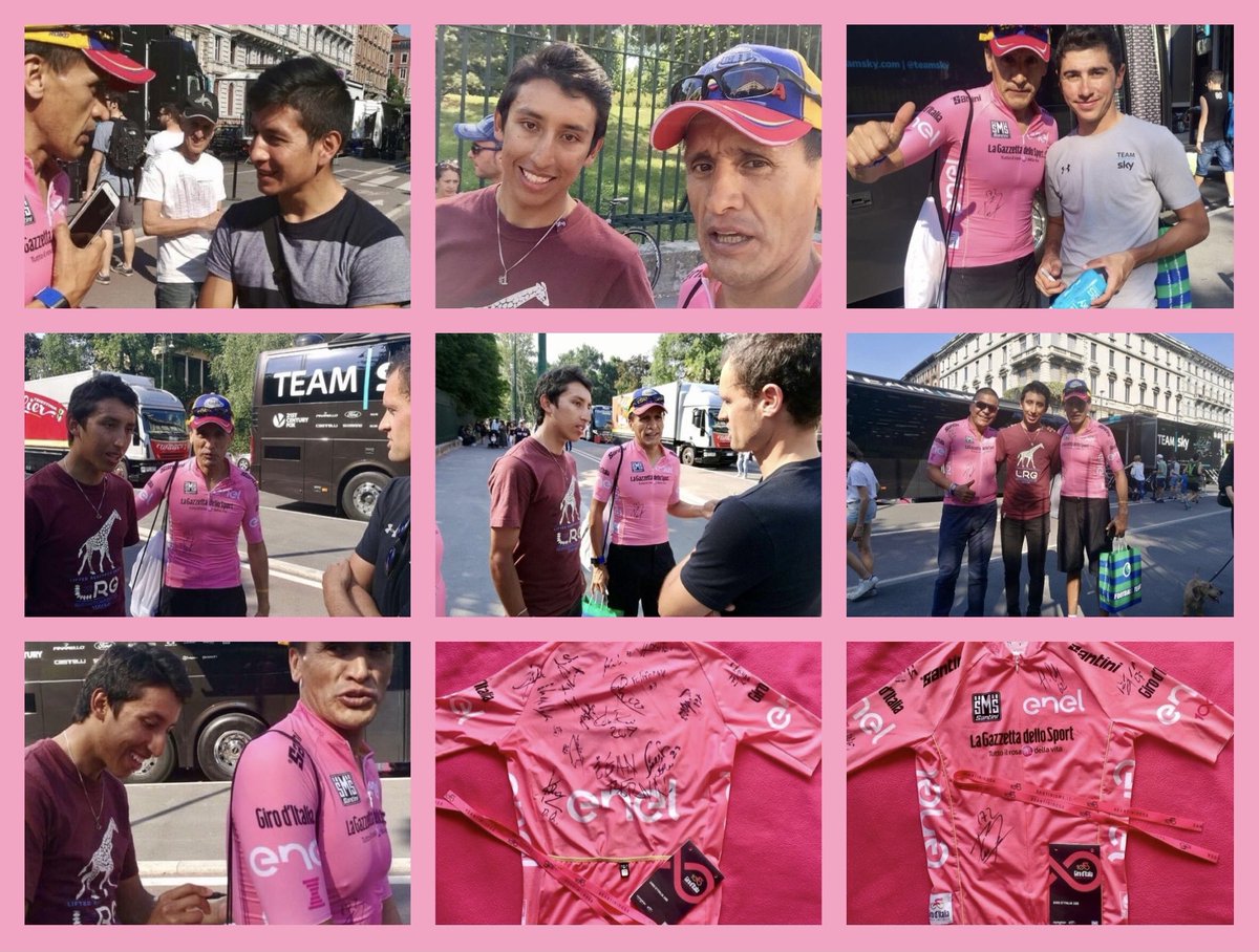 HubertMontoyaC's tweet photo. No quedan dudas, éste día y en ese momento fue el paso más trascendental para el inicio de @Eganbernal al ciclismo world tour y su gran legado histórico que hasta el momento tiene, porque de seguro serán más...
Su nombre y firma quedaron en el jersey del #Giro100, como recuerdos. https://t.co/tZjaBOY6Lh